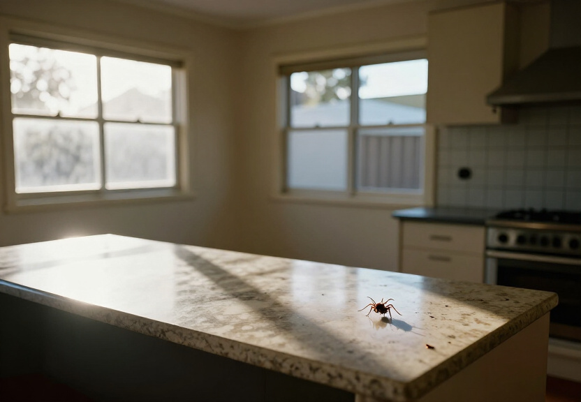 Spider webs in a Kirrawee roof void before treatment